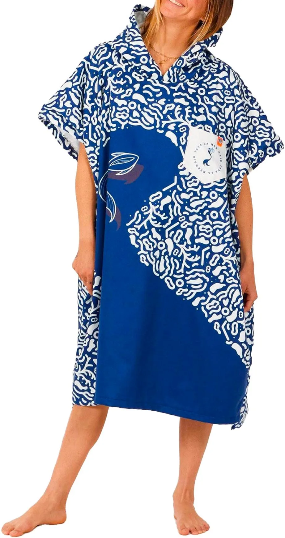 Poncho de bain - Beach Save La Mermaid - Bleu - After Essentials - FashionsVida