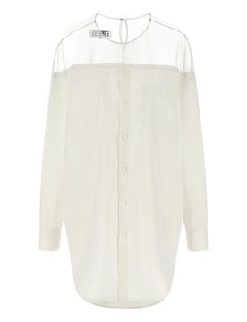 Camicia con inserto in tulle