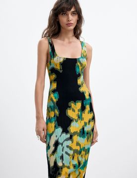Vestido Manga Larga Lacroix, Mujer, Amarillo, XS