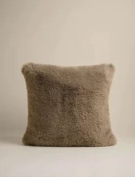 Faux Fur Cushion Taupe - M&S X Kelly Hoppen - FashionsVida