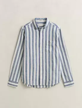 REG COTTON LINEN STRIPE SHIRT male