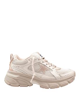 Sneakers In Pelle E Mesh Colore Tortora