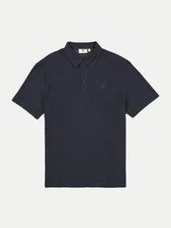 Pique Poloshirt mit Brustlogo Schwarz L