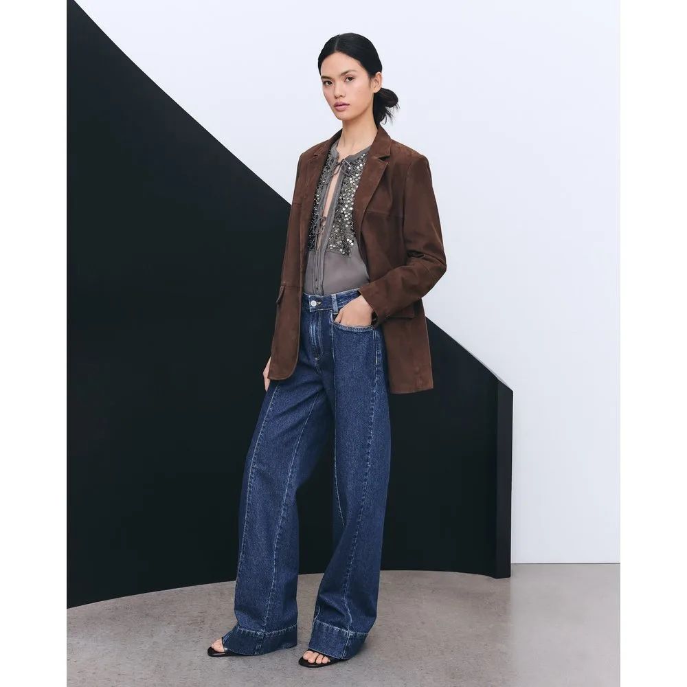Blusa de mujer con escote en pico y abalorios - Tintoretto - FashionsVida