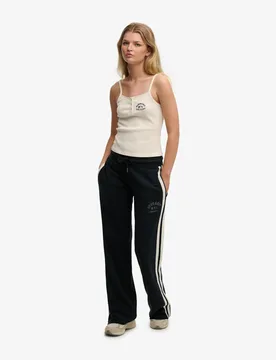 Cotton Rich Side Stripe Wide Leg Joggers Navy female - Superdry & Co - FashionsVida