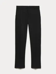 Boys' Slim Leg Longer Length School Trousers (2-18 Yrs) Black male