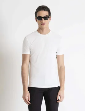 T-shirt bianca in cotone elasticizzato - Antony Morato - FashionsVida