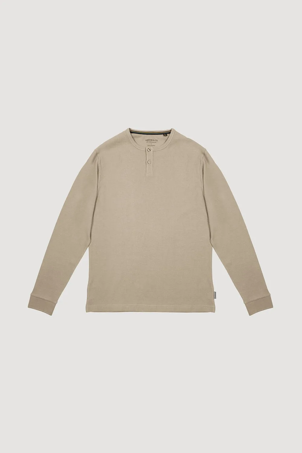 Mens Waffle Textured Long Sleeve Henley T-Shirt - Larsson & Co - FashionsVida