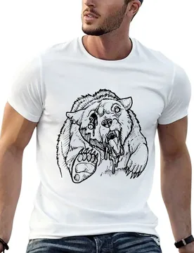 Zombie bear T-Shirt man t shirt designer t shirts for man cotton t shirts cotton 100% T-shirt - Aliexpress - FashionsVida