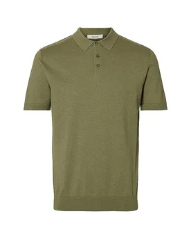 Poloshirt SLHBERG oliva S - Selected - FashionsVida