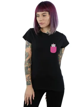 Women's Aristocats Marie Chest Cotton T-Shirt in Black Size: Medium - Black - Size: M - Disney - FashionsVida
