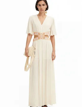 Robe longue découpes WHITE XL female - Desigual - FashionsVida