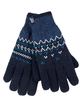 Womens Nordic Fairisle Thermal Gloves - - Size: M-L - Heat Holders - FashionsVida