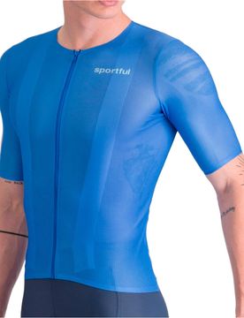 Light 2 maillot manga corta hombre Azul (XL)