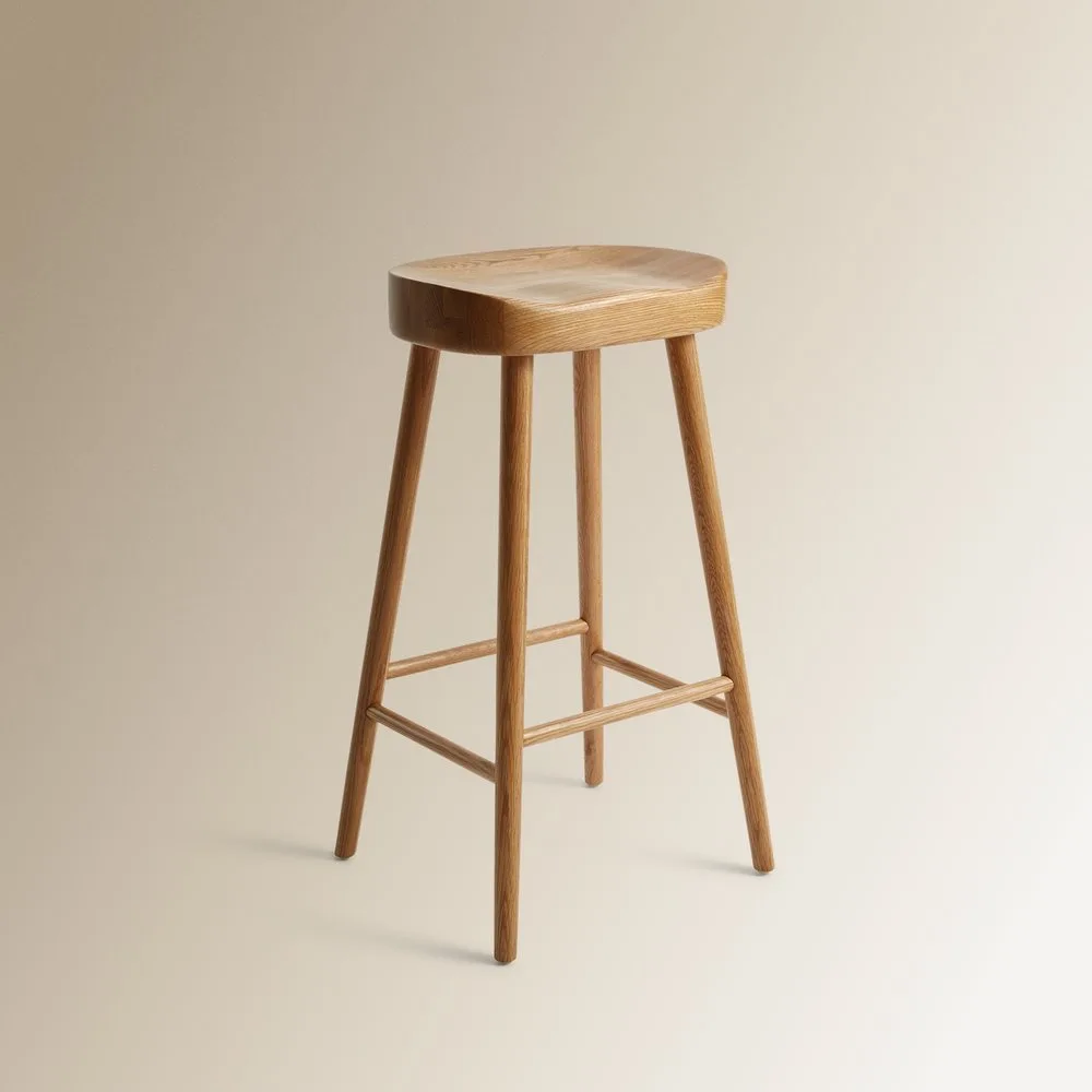 Taburete de madera de roble Dani - El Corte Inglés - Room - FashionsVida