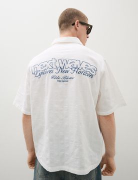 Chemise Manches Courtes Rustique À Imprimé S Blanc