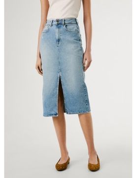 Para mujer. PL9011862WB Falda Midi (M), Casual, Algodón, Denim