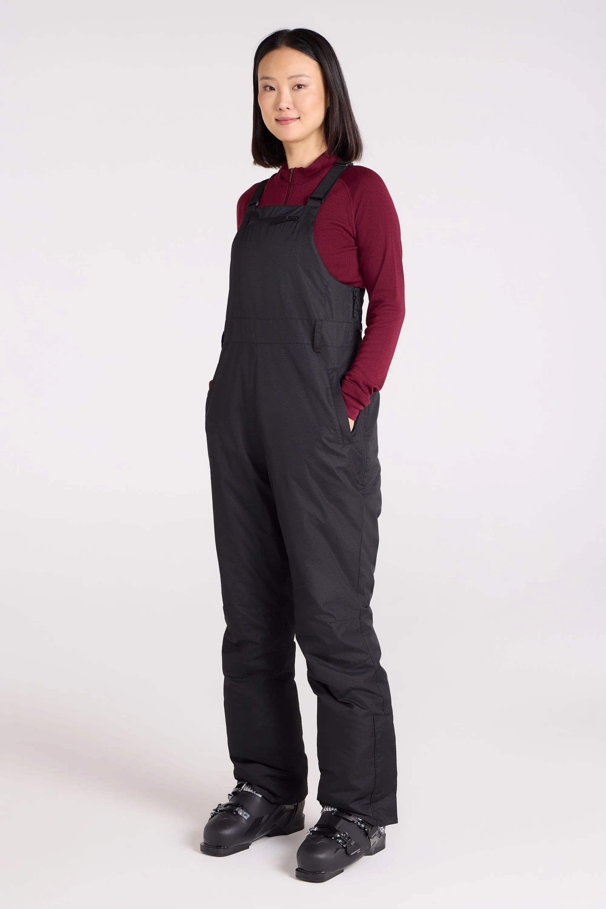 Moon Bib Front Womens Ski Pants - Black - Black - Size: 10 - Mountain Warehouse - FashionsVida