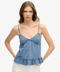 Superdry Damen Marineblau Gestuftes Jersey-Trägertop, Größe: 38