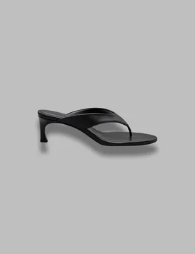 ROTATE kitten heel leather mule - RoTate - FashionsVida
