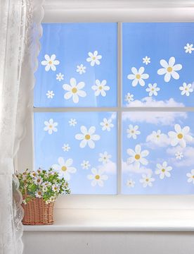 Eldo Fensterbild "Blumen" weiß