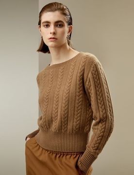 Pull Cachemire Élégant Col Rond M