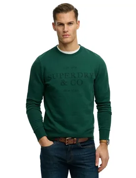 Felpa 195 Company Relaxed Fit Varsity Green XL - Superdry - FashionsVida