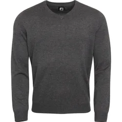Pullover Wool Blend V-Neck, anthrazit l