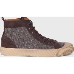 Zapatillas de serraje de hombre en tonos lisos con cordones