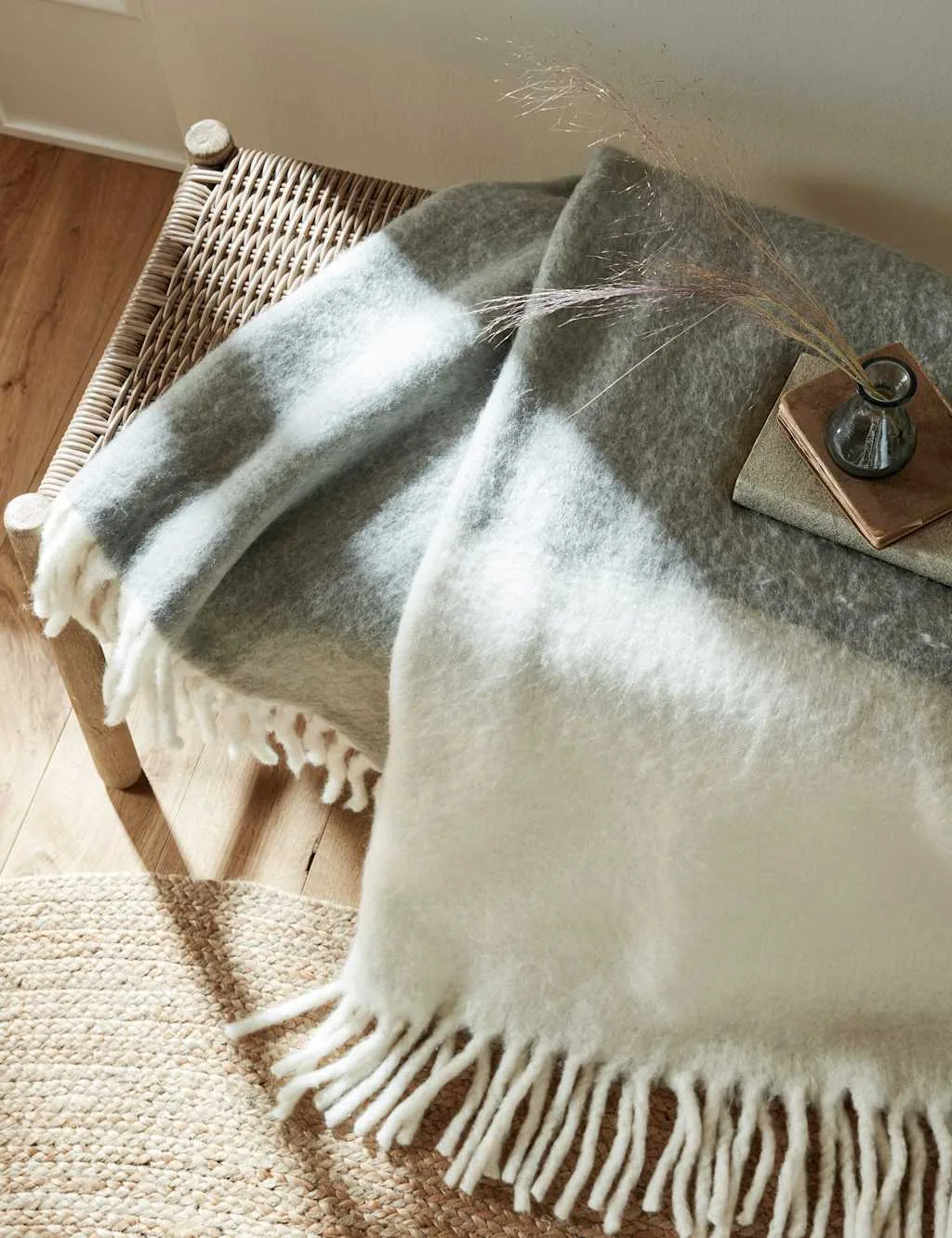 Bronwen Throw with Wool Grey Mix - LAURA ASHLEY HOME - FashionsVida