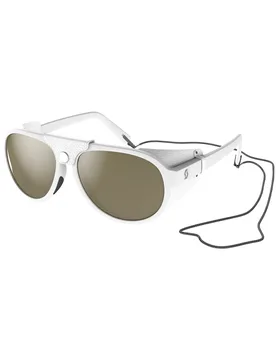 Sonnenbrille Cervina White Brown aus Leder Weiß - Scott - FashionsVida