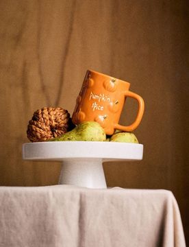 Tazza in ceramica con motivo zucca - arancione