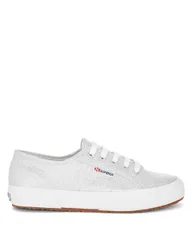 Canvas Lace Up Glitter Trainers Silver female
