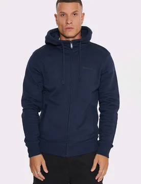 Mens Navy 'Braxton' Funnel Neck Zip Hoody - Size 2xl - Bench - FashionsVida