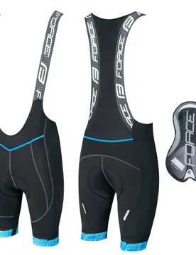Pantaloncini ciclismo fondello in gel FAME nero blu - FORCE - FashionsVida