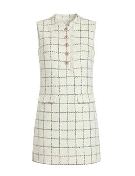 Miniabito con bordi in pizzo bouclÃ© check