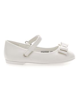 Ballerine Bianche con Cinturino e Fiocco 39G2509S 29