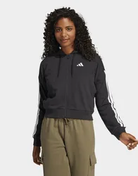 Womens Felpa Con Cappuccio Essentials 3-stripes French Terry Full-zip - Nero, nero nero Donna taglia M