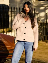 Wool Blend Utility Jacket Oatmeal female