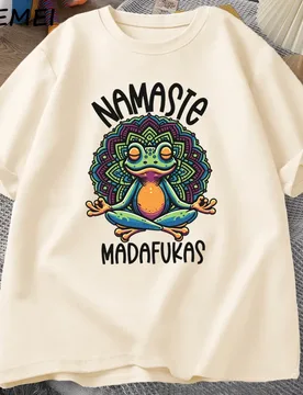Funny Yoga T Shirt Frog Self Care T-Shirt Cotton Short Sleeve Positive Cottagecore Namaste Tee Men Women Mens Clothes Streetwear - Aliexpress - FashionsVida