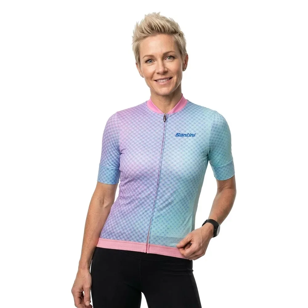 Maglia A Maniche Corte Paws Forma Turquoise - Santini - FashionsVida