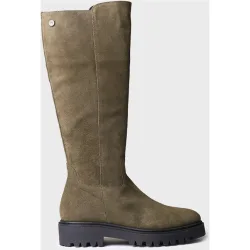 Botas de mujer de serraje con cremallera