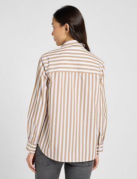 Regular All Purpose Shirt Khaki Stripe Größe M female