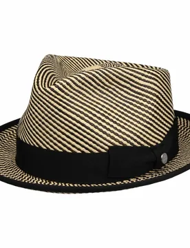 Diamond Twotone Panama Hat by - nature-black - Female - Size: L (59-60 cm) - Lierys - FashionsVida