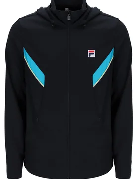 Black Backspin Tennis Track Top DONT SET LIVE - UK S - FILA Tennis - FashionsVida