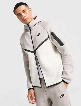 Mens Felpa con Cappuccio Full Zip Tech Fleece - Grigio, grigio grigio Uomo taglia XXL - Nike - FashionsVida