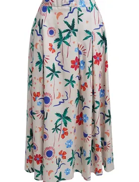 XS PRINTED COTTON SKIRT female