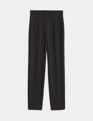 Jersey Straight Leg Trousers with Stretch Charcoal female