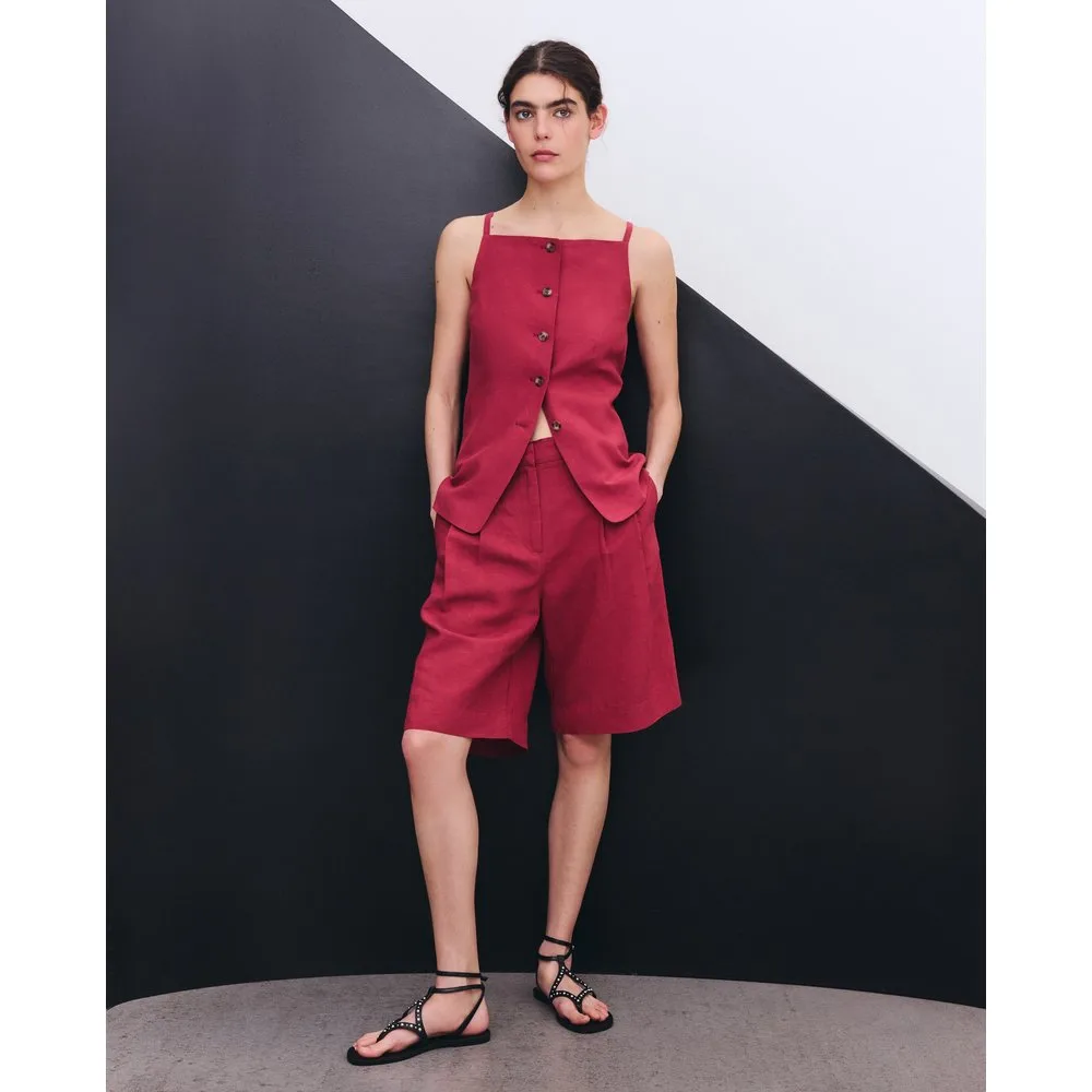 Bermuda de mujer lino pinzas - Tintoretto - FashionsVida