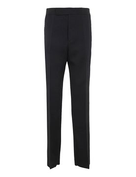 Pantalone in lana dettaglio banda laterale